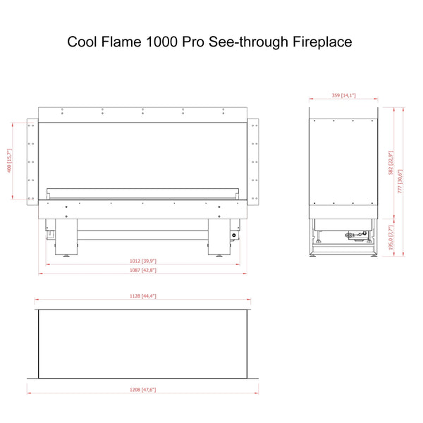 Cool Flame 1000 See-through Fireplace