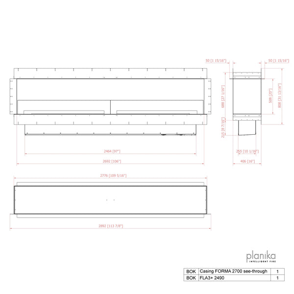 Forma 2700 Tunnel Bio Fireplace
