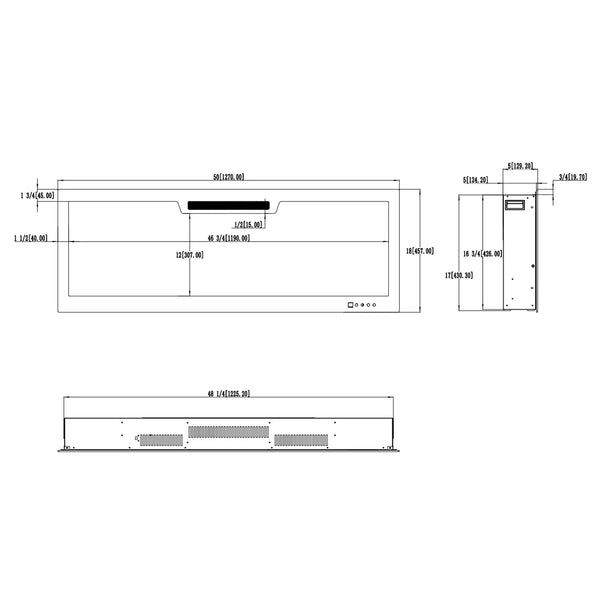 Elite 127 cm Built-In Electric Fireplace
