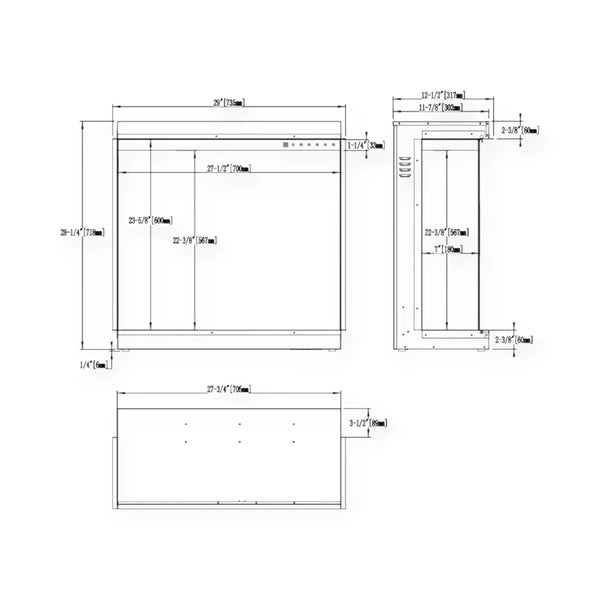 Gold 74 cm - Built-In Electric Fireplace