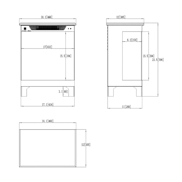 Tower 46 – Freestanding Electric Fireplace with 3-Sided Flame View