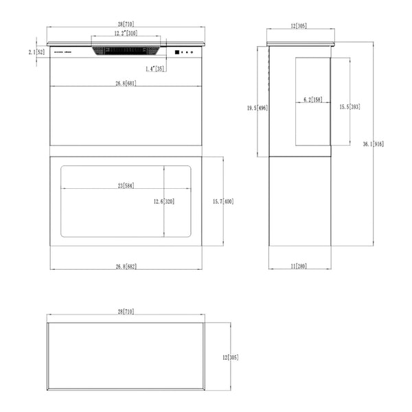 Tower 71 Electric Fireplace with Log Storage