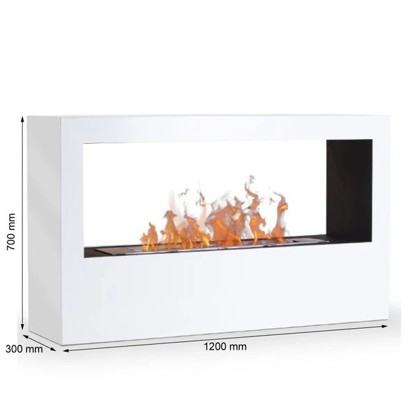 Lareira a Bioetanol - 2 Faces - Branco