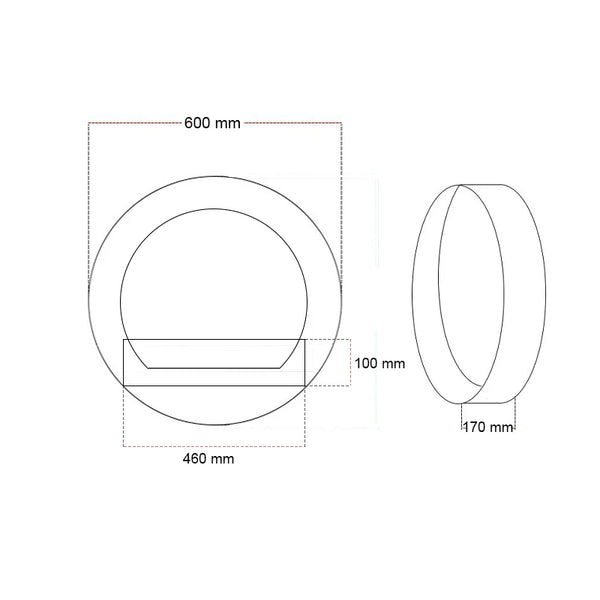 Round Black Bioethanol Fireplace