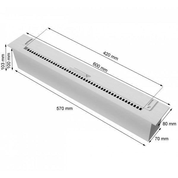 Slimline Burner Steel - 60 cm