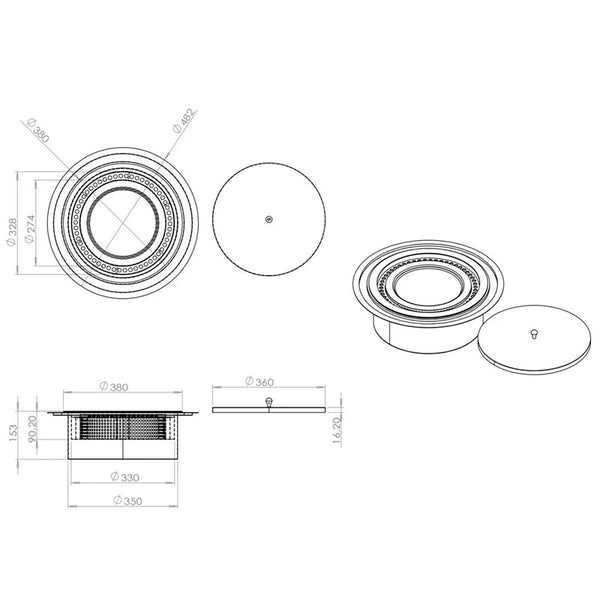 Round Bioethanol Burner - 5 L