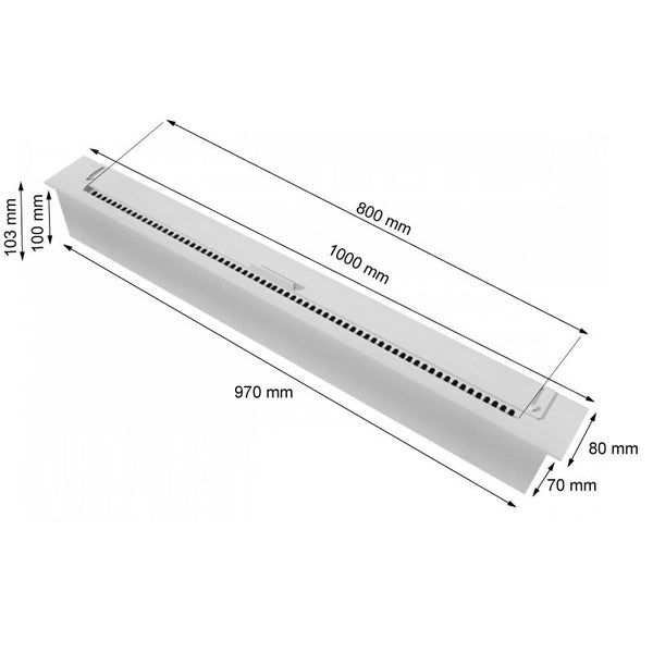 Slimline Burner Steel - 100 cm
