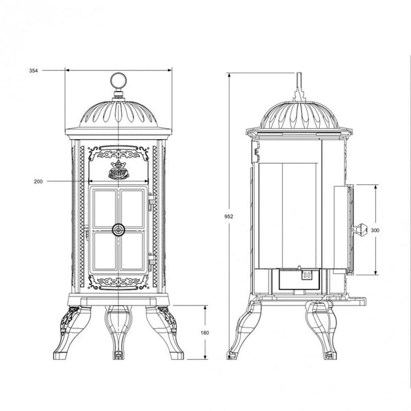 Carl Electric Fireplace - Cast Iron