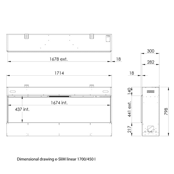 e-SliM Linear 1700-450 I - Water Vapour Fireplace