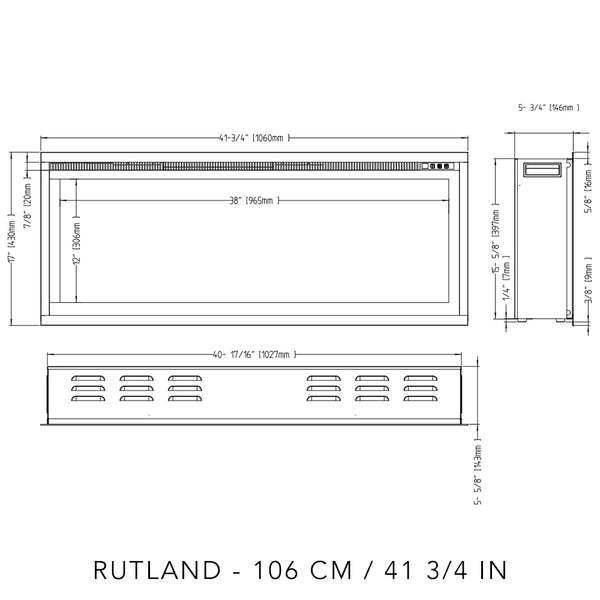 Royal Electric Fireplace 42" - Wall-mounted Fireplace