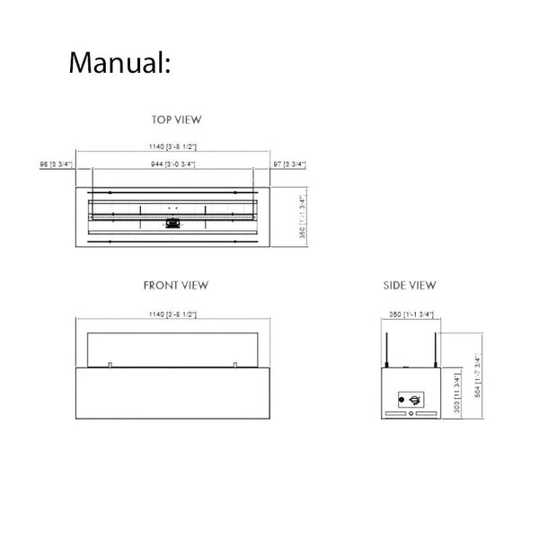 Galio Black Gas Fireplace