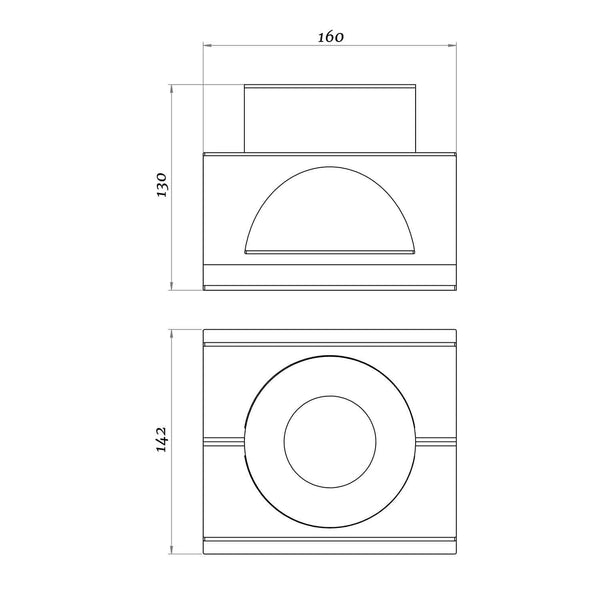 Kivo Table Fireplace - Brushed Steel