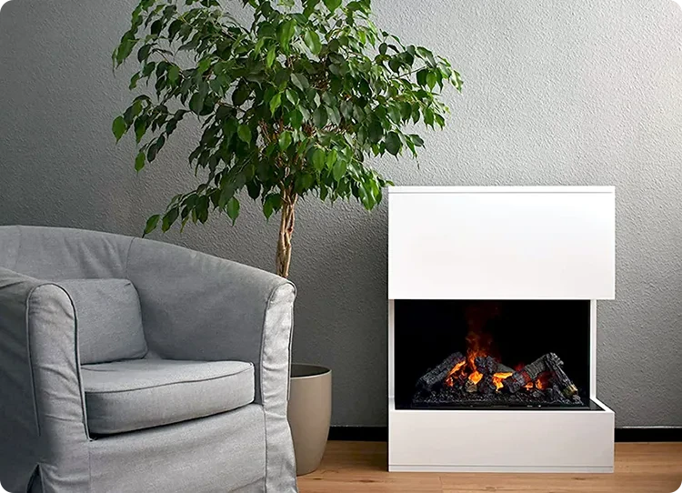 Glow Fire opti-myst fireplace in colour white