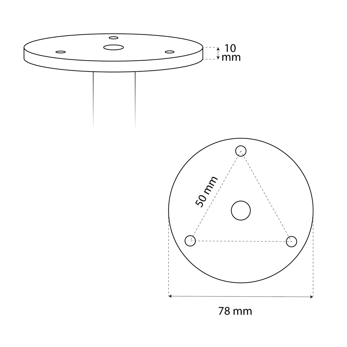 Ceiling mount dimensions