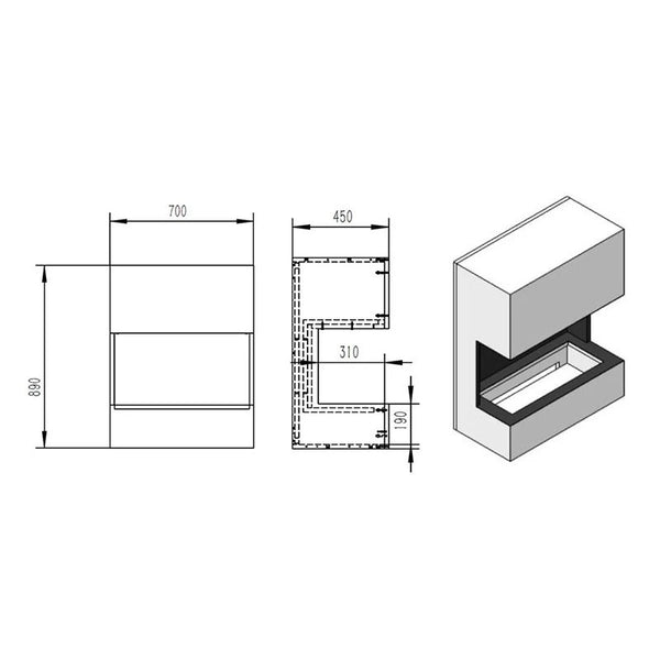 Kästner White - OMC 600 | Freestanding Water Vapour Fireplace