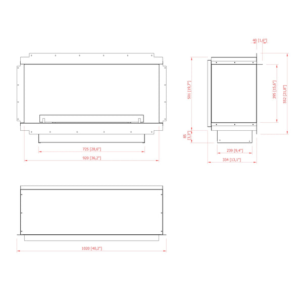 Neo 750 Fireplace - Automatic Built-in