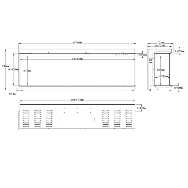SuperB 60 - 152 cm Built-in Electric Fireplace