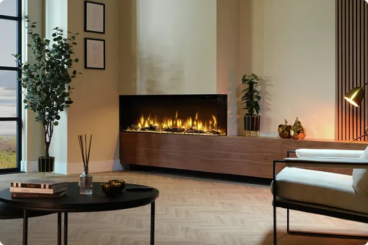 Double Sided Electric Fireplace