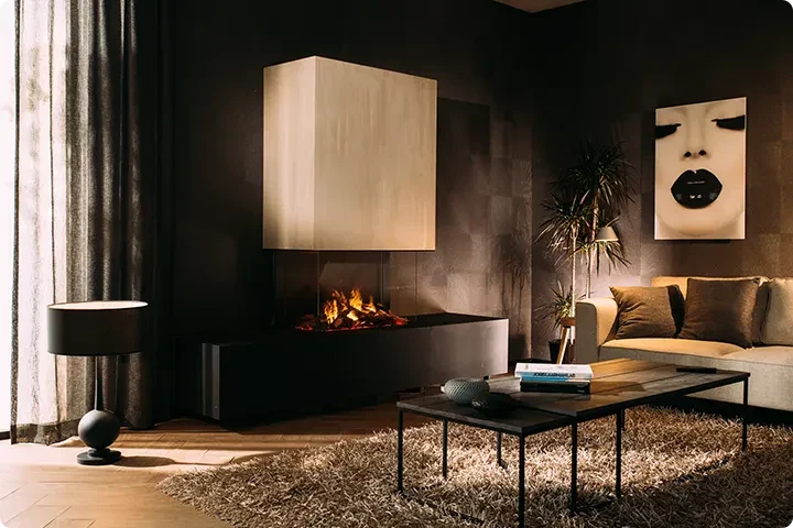 3-sided Built-in Water Vapour Fireplace