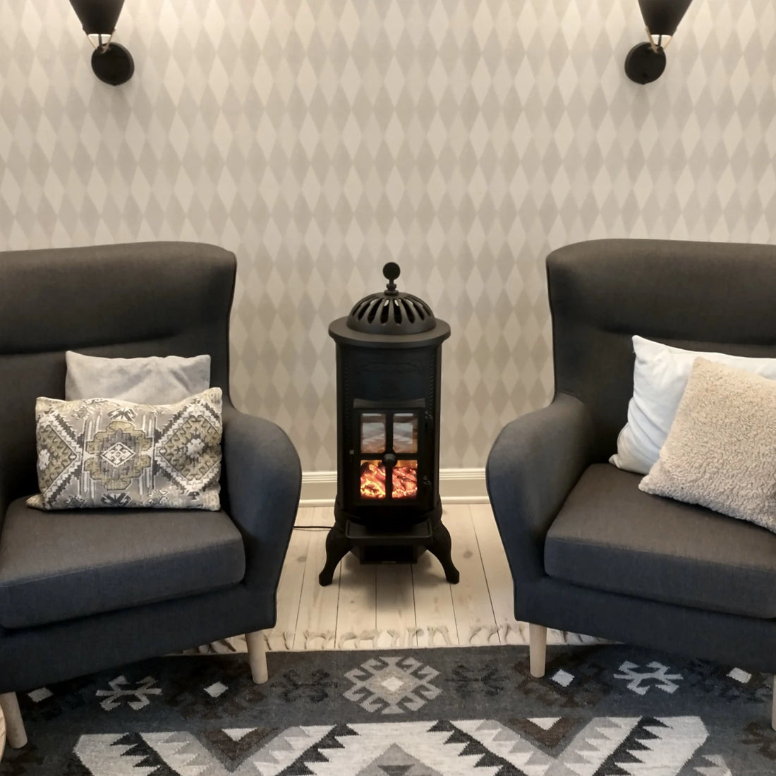 Carl Electric Fireplace - Cast Iron