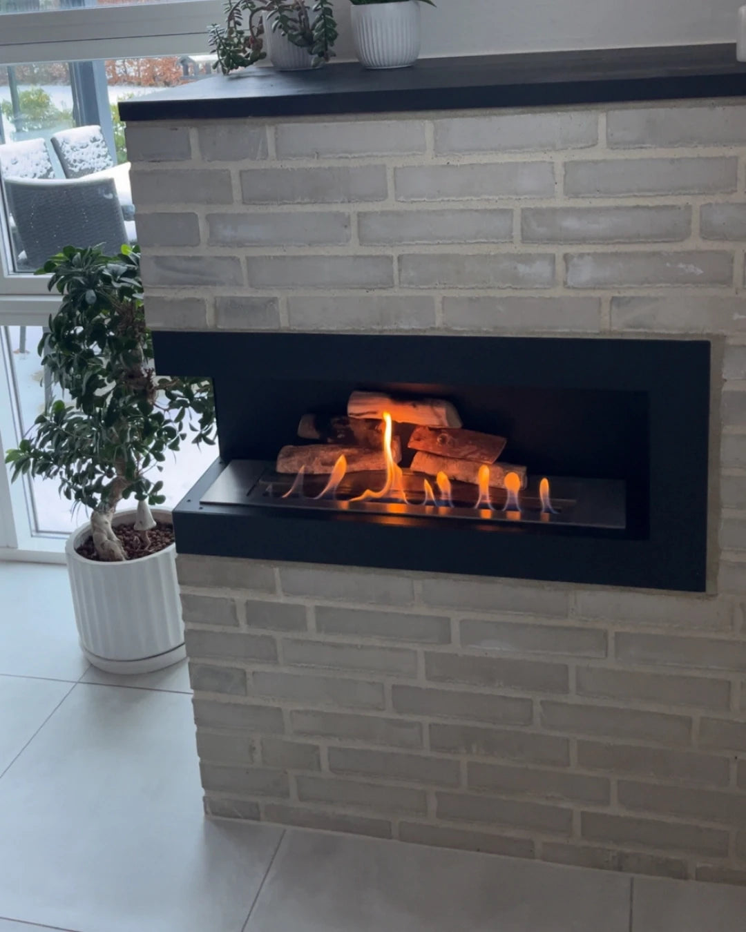Lareira de Canto 85 cm - Esquerda