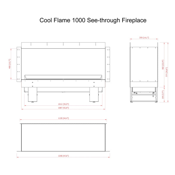 Cool Flame 1000 Room Divider Fireplace