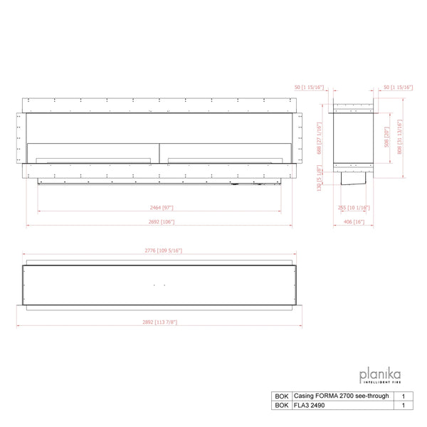 Forma 2700 Tunnel Bio Fireplace