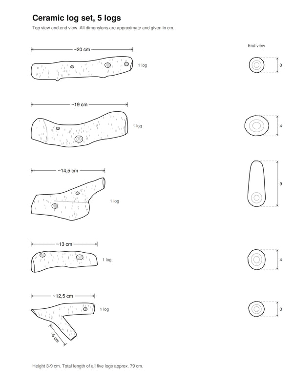 Conjunto de Troncos Decorativos - 5 Unidades