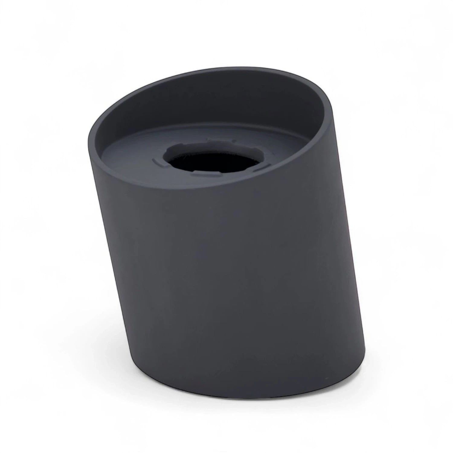 TORRE bioethanol fireplace M – black fiber concrete column with glass and blue stones