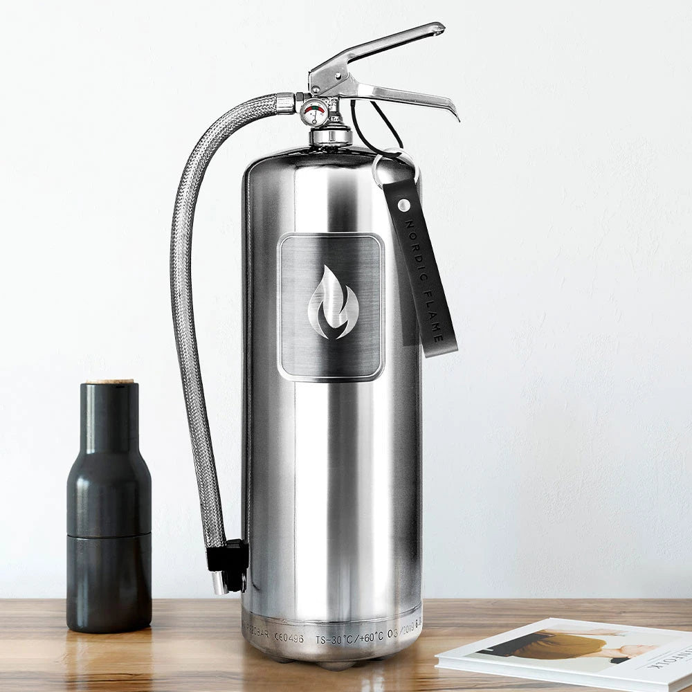 Steel Fire Extinguisher 6 kg - Polished Steel