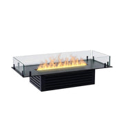 Foco Myst Pro 900 water vapour fireplace in matte black with realistic water vapour flames