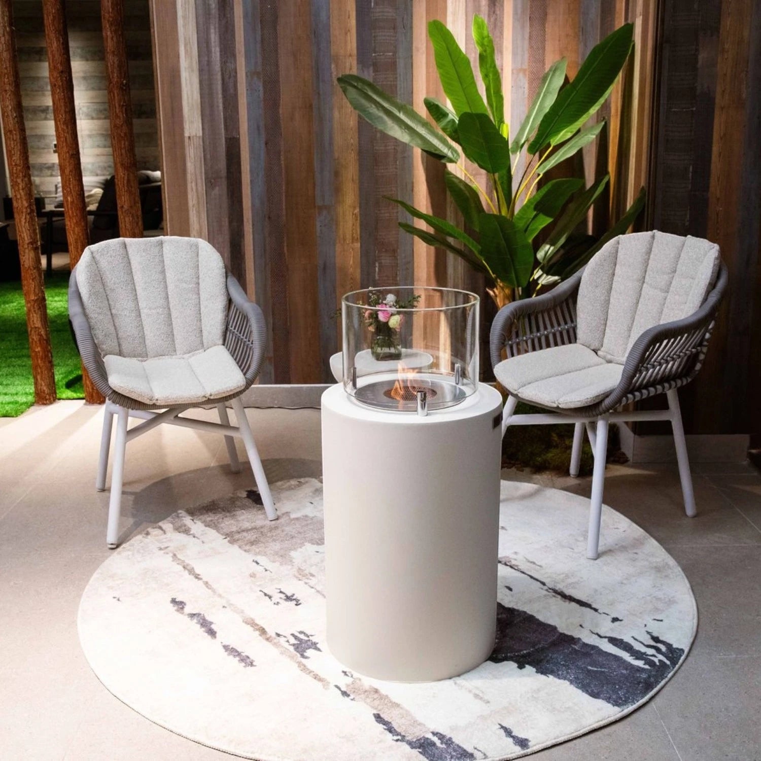 BOSTON Bioethanol Fireplace – Cream White