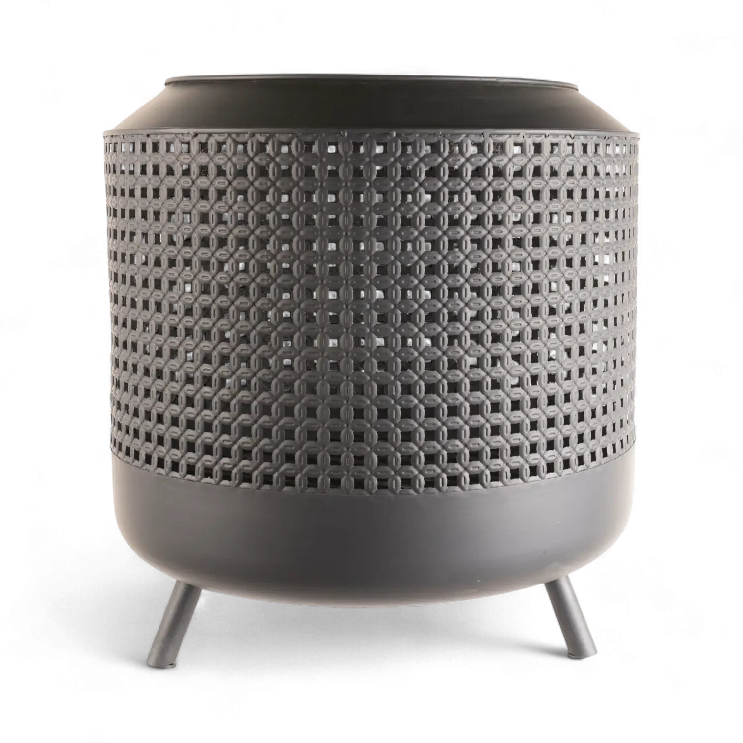 Midland fire basket with grill rack, designed for outdoor heating and cooking with a stylish design