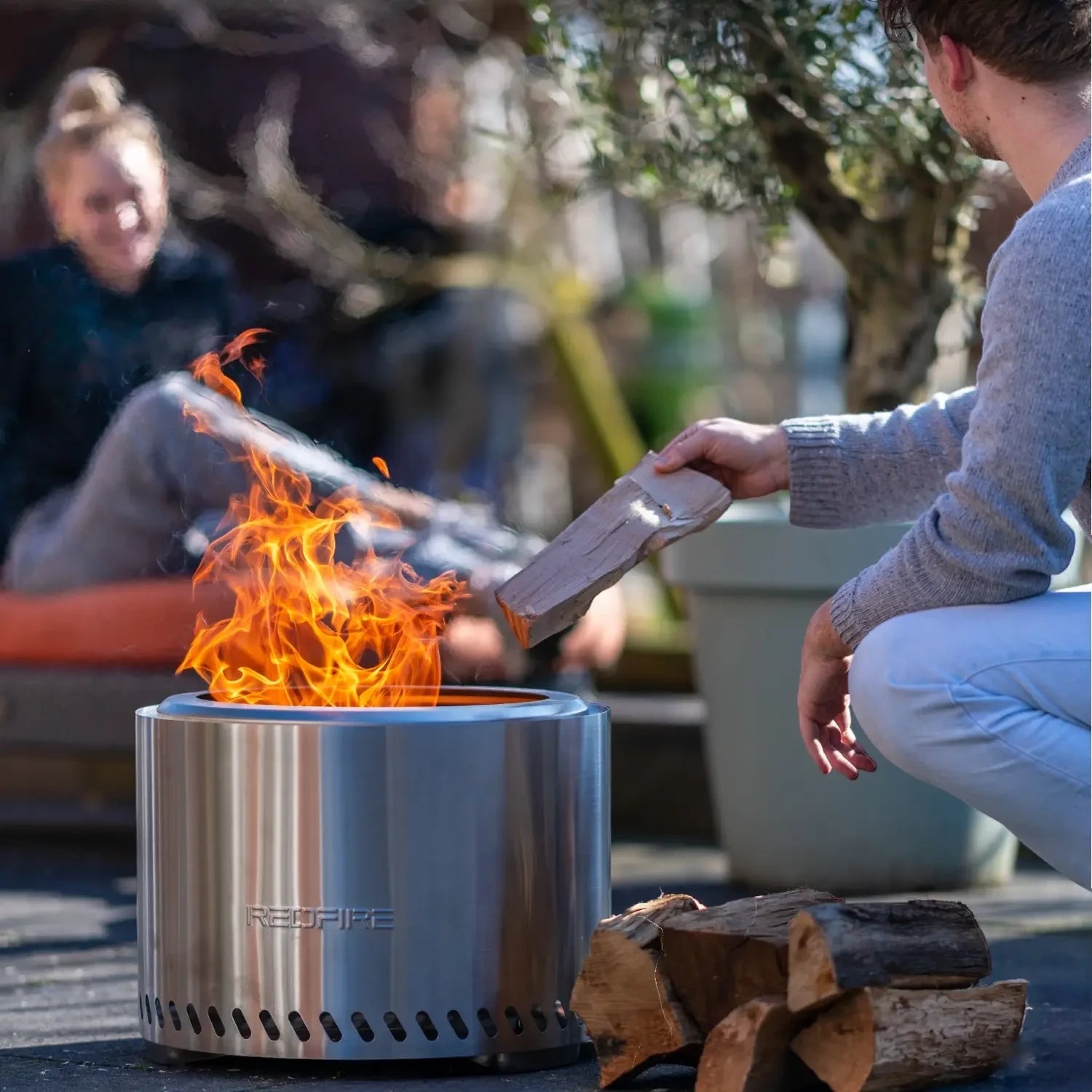 Volcano Fire Pit a Pellets Extra Grande – Aço Inoxidável