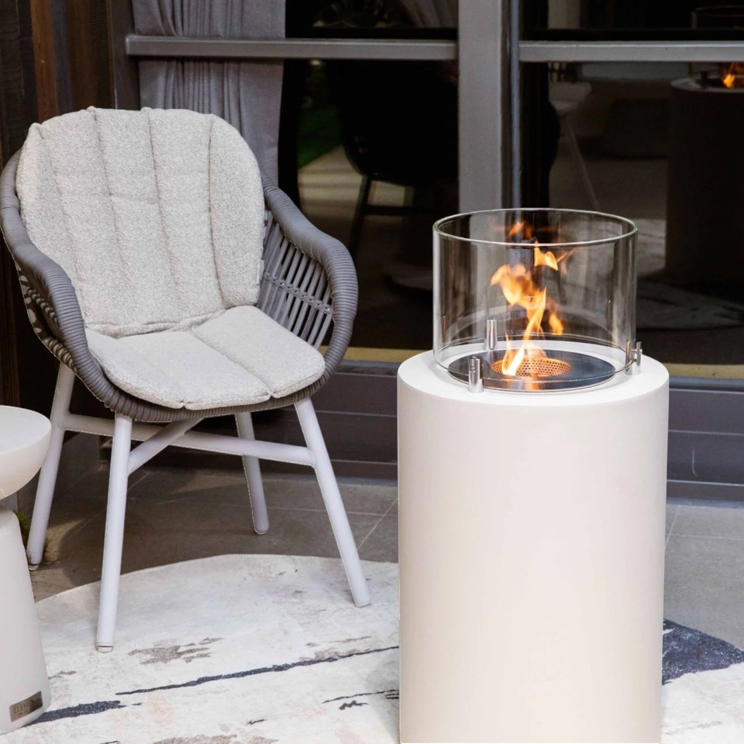 BOSTON Bioethanol Fireplace – Cream White
