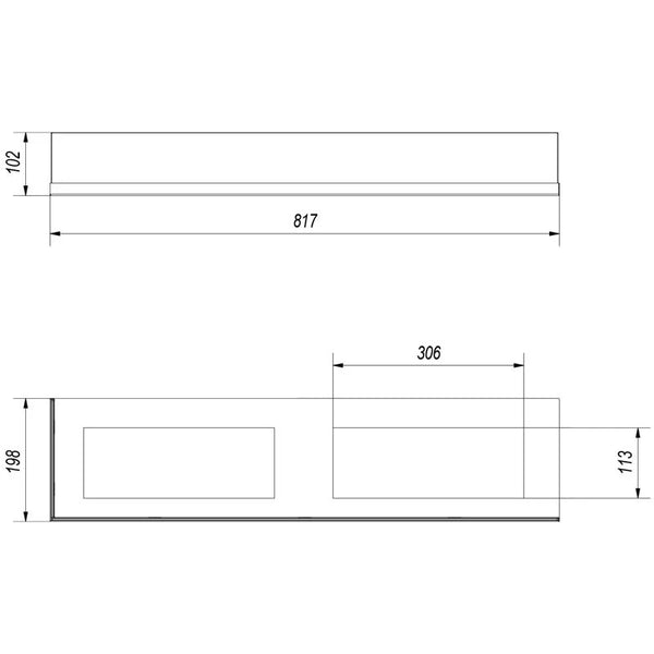 Glass for Corner Bio Fire - 90 cm Left