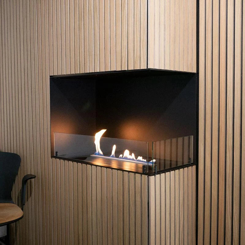 Bioethanol fireplace in corner