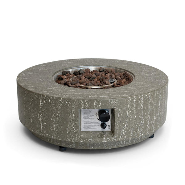 Estate Round 76 Dark Travertine – Mesa de Fogo Redonda a Gás