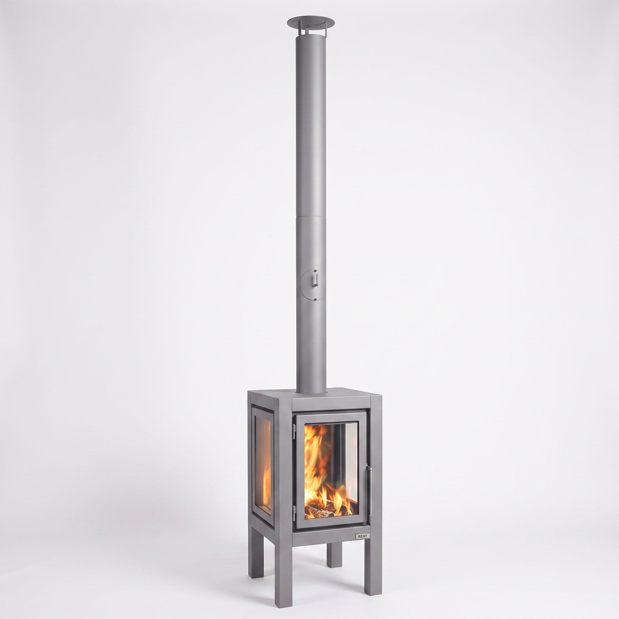 Quaruba XXL Outdoor Fireplace - Matte Steel