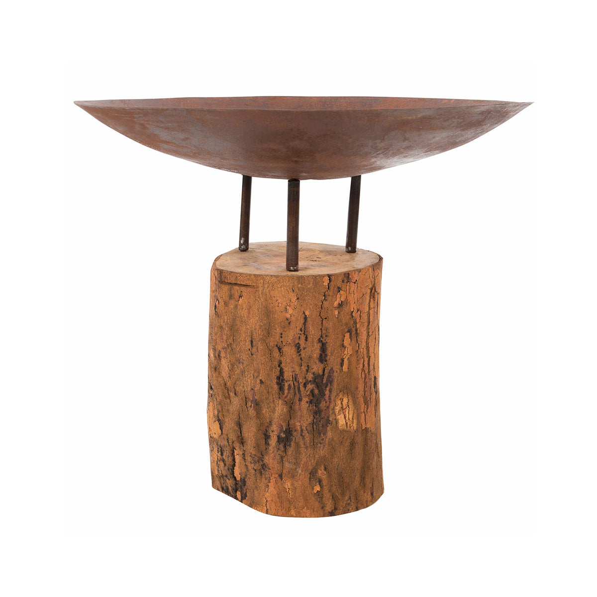 Braseiro com Base de Madeira em Aço Corten