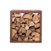 Caixa de Armazenamento de Madeira Aço Corten - 50 cm