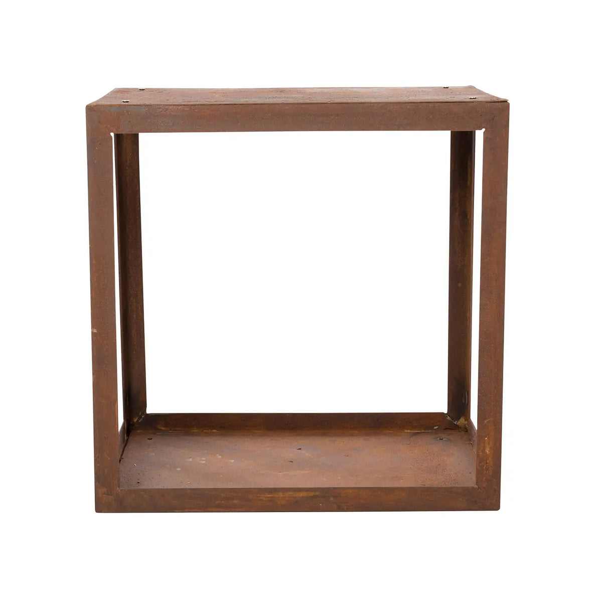 Caixa de Armazenamento de Madeira Aço Corten - 50 cm
