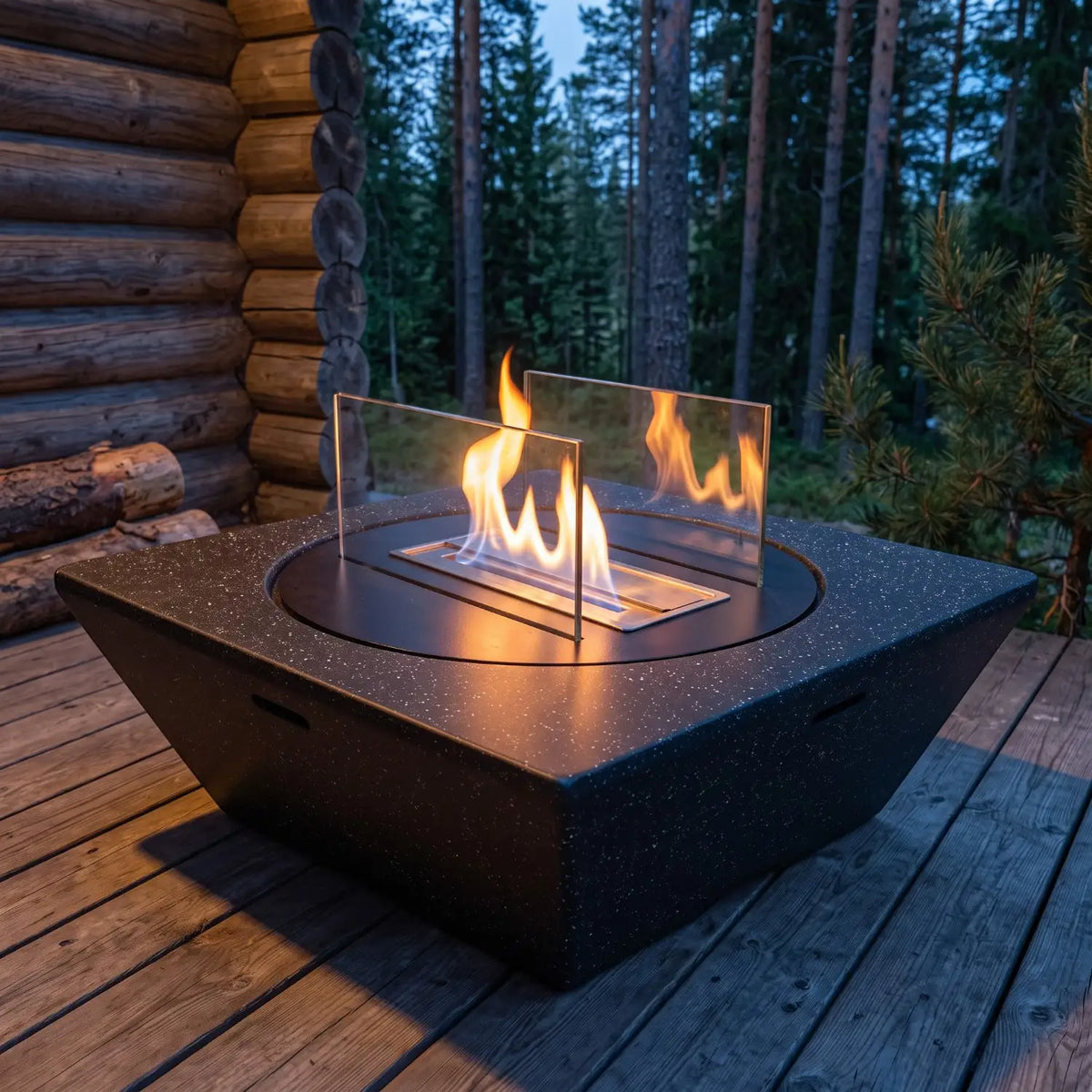 EMBER - Preto Granito - Lareira de Bioetanol para Exterior