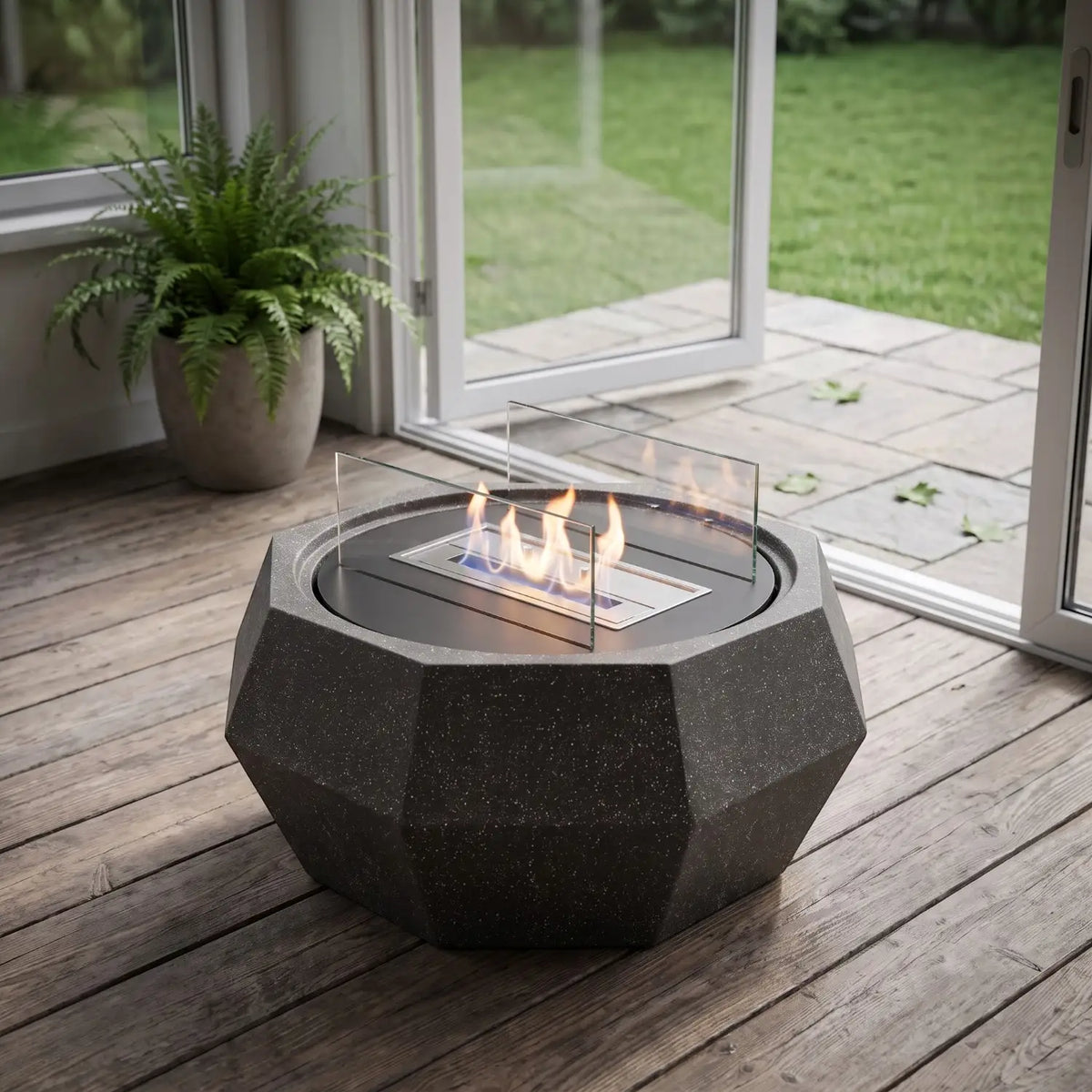 NOVA - Granito Preto - Lareira de Bioetanol para Exterior