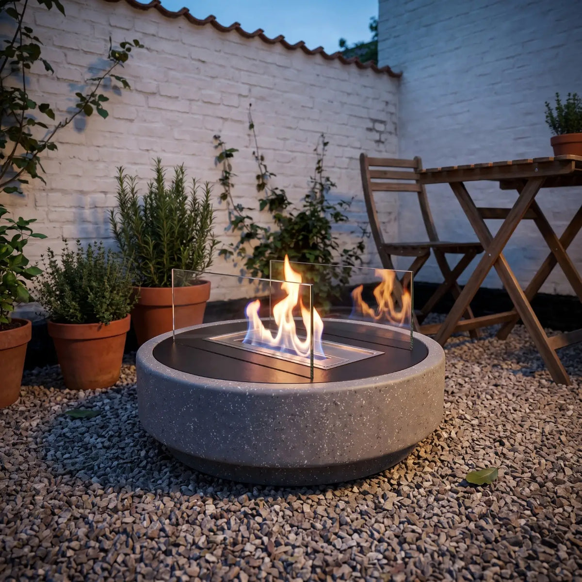 VESTA - Cinzento Granito - Lareira de Bioetanol para Exterior
