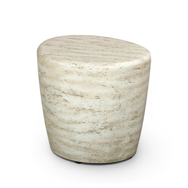 Mesa de Apoio Orgânica Travertino – Mesa de Exterior em Compósito