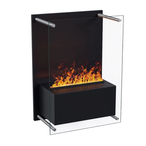 Yosemite Wall-Mounted Water Vapour Fireplace - Black