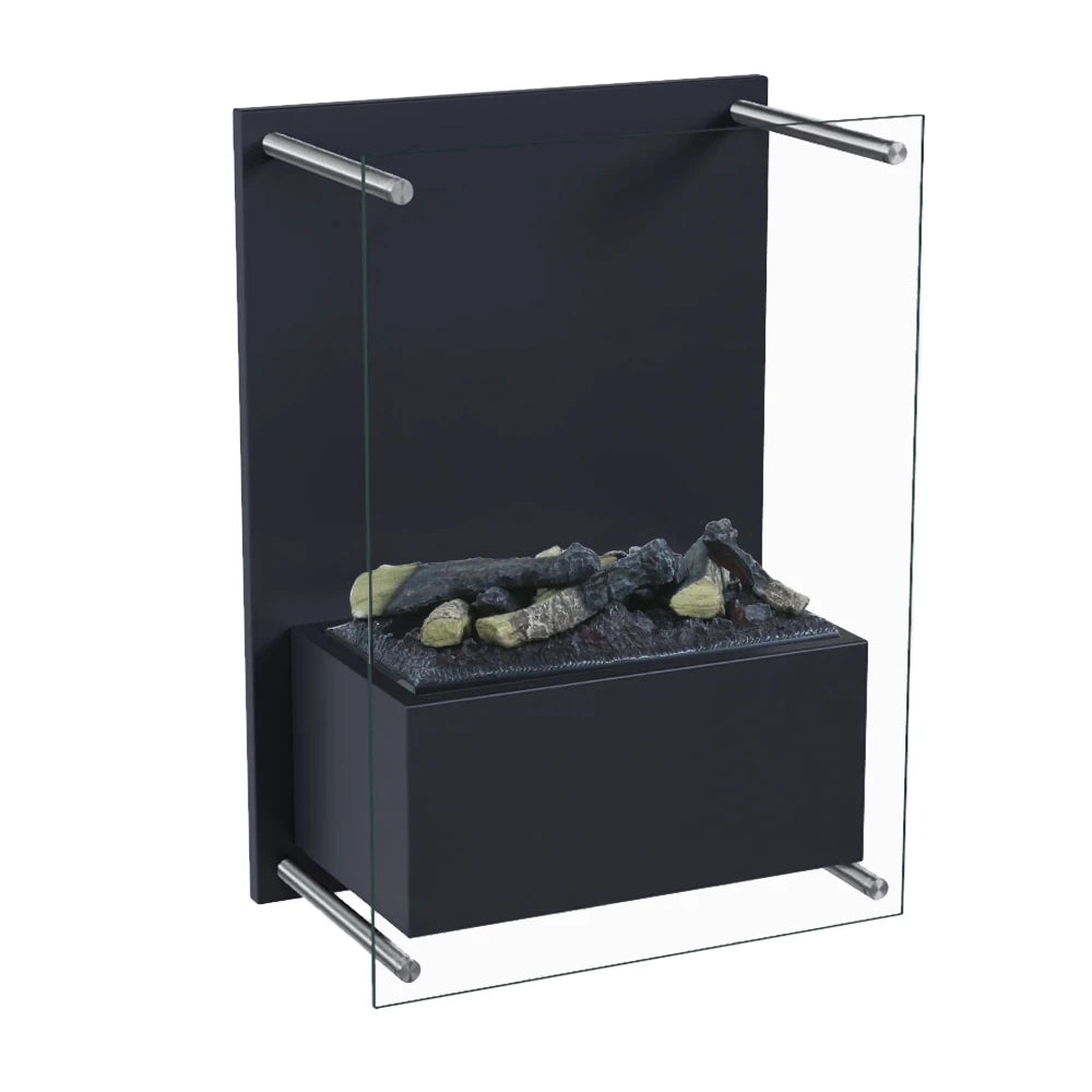 Yosemite Wall-Mounted Water Vapour Fireplace - Black