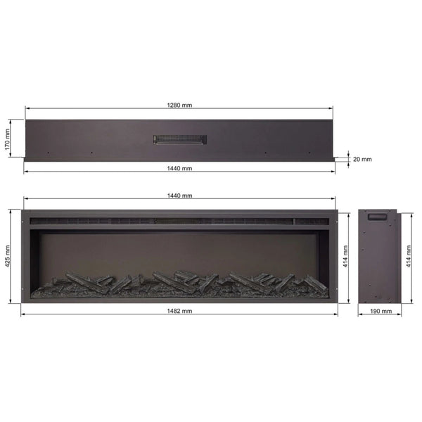AF58 Electric Fireplace Insert - Multicolour