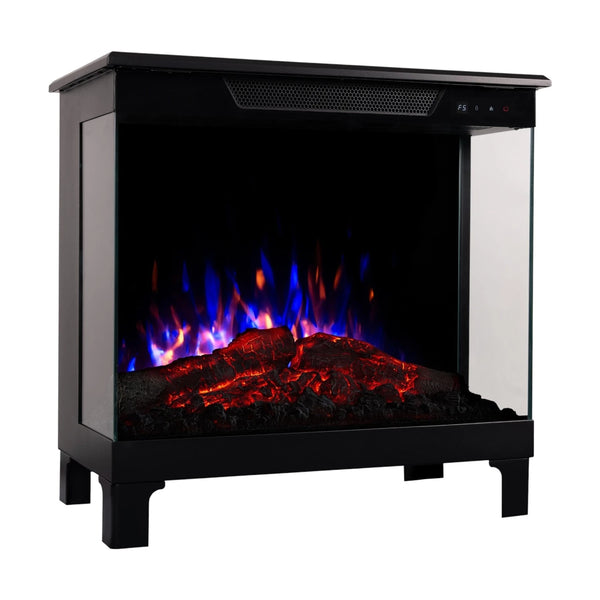 Tower 76 – Freestanding Electric Fireplace with 3-Sided Flame View